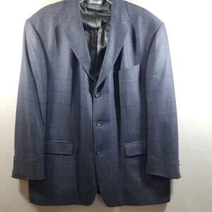 Mens Sport Coat Dinner Dress Jacket Blazer Plaid Button Front Oscar De La Renta